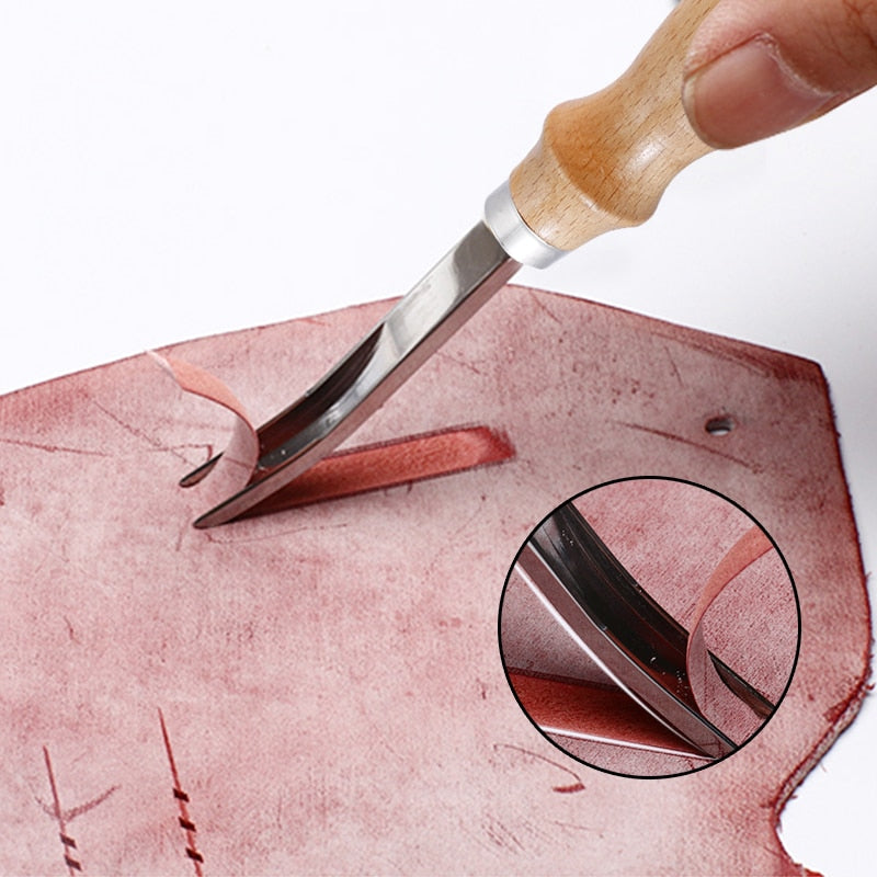 Leather Edge Beveler with Wooden Handle by HitMyNeed