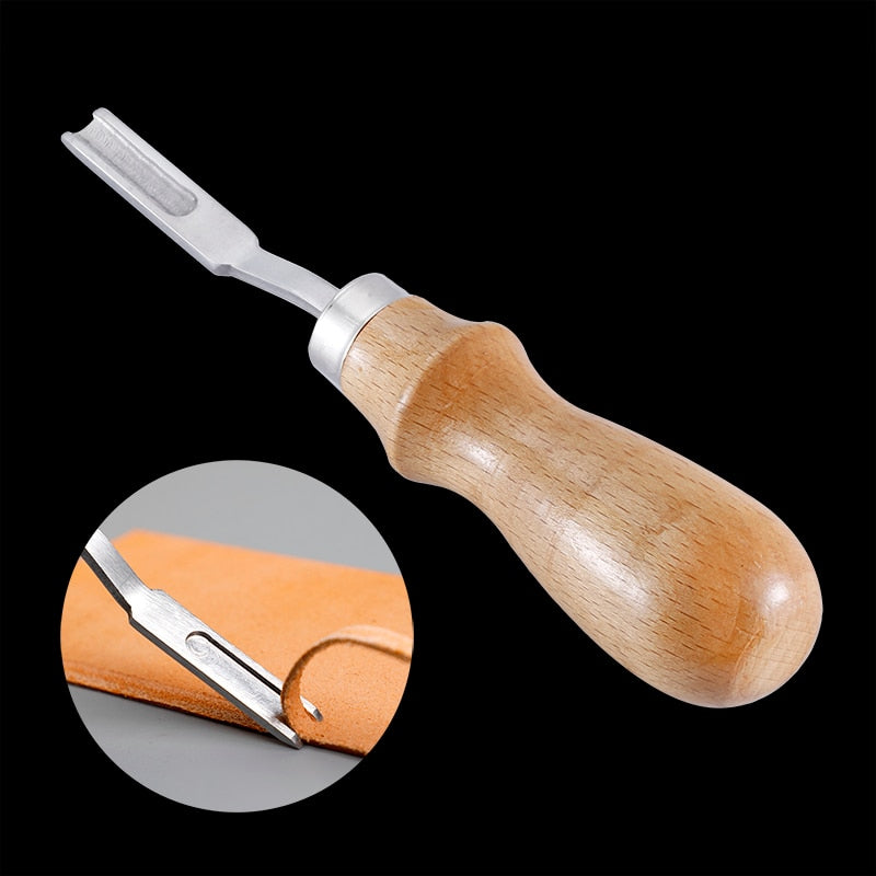 Leather Edge Beveler with Wooden Handle by HitMyNeed