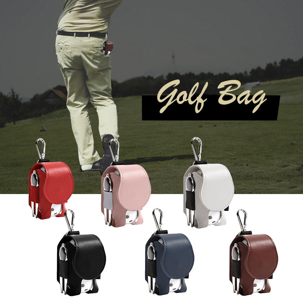 Leather Golf Ball Carrier with Belt Clip by HitMyNeed