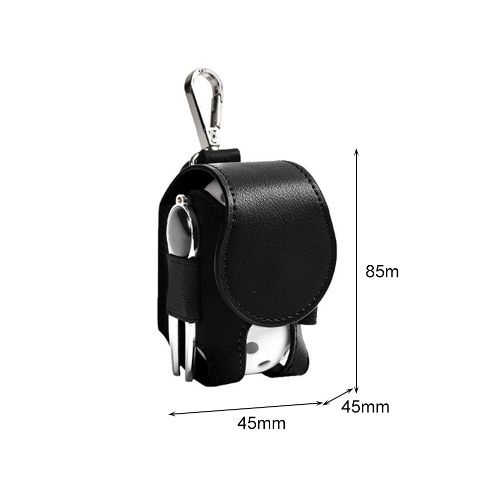 Leather Golf Ball Carrier with Belt Clip black by HitMyNeed