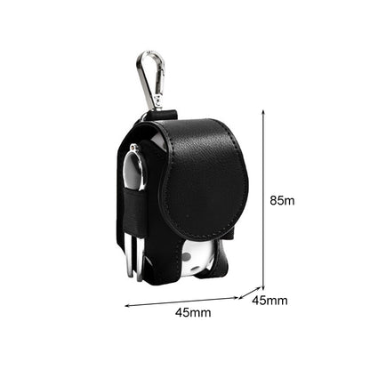 Leather Golf Ball Carrier with Belt Clip black by HitMyNeed