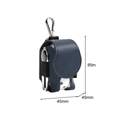 Leather Golf Ball Carrier with Belt Clip dark-blue by HitMyNeed