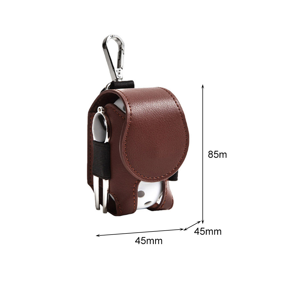 Leather Golf Ball Carrier with Belt Clip dark-brown by HitMyNeed
