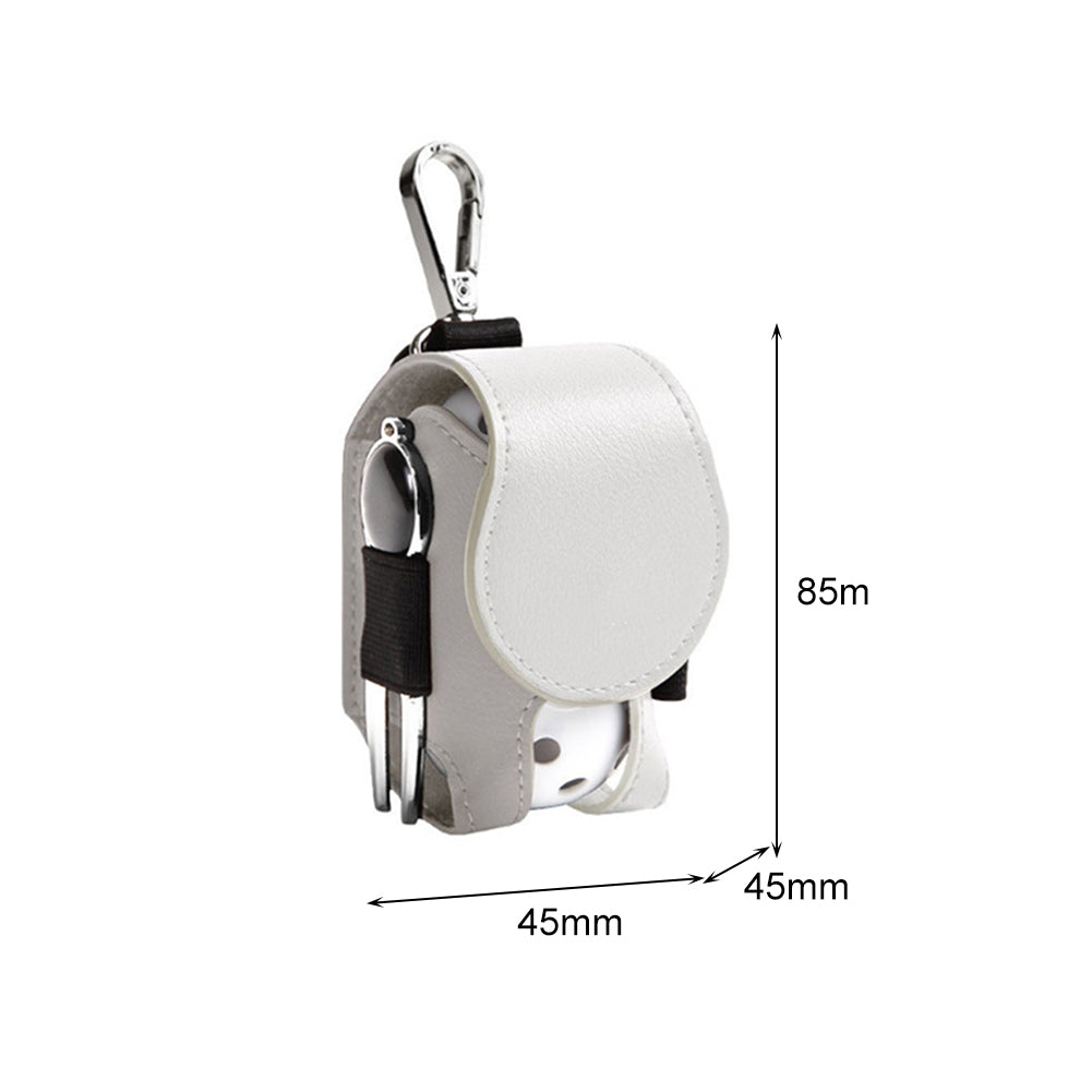 Leather Golf Ball Carrier with Belt Clip white by HitMyNeed