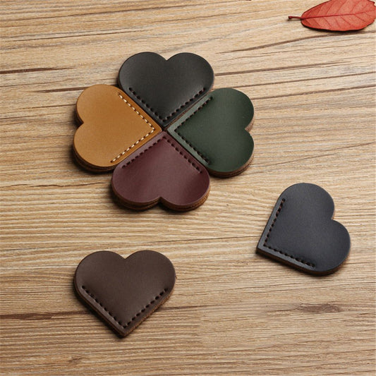 Leather Heart Corner Bookmarks (Set of 2) by HitMyNeed