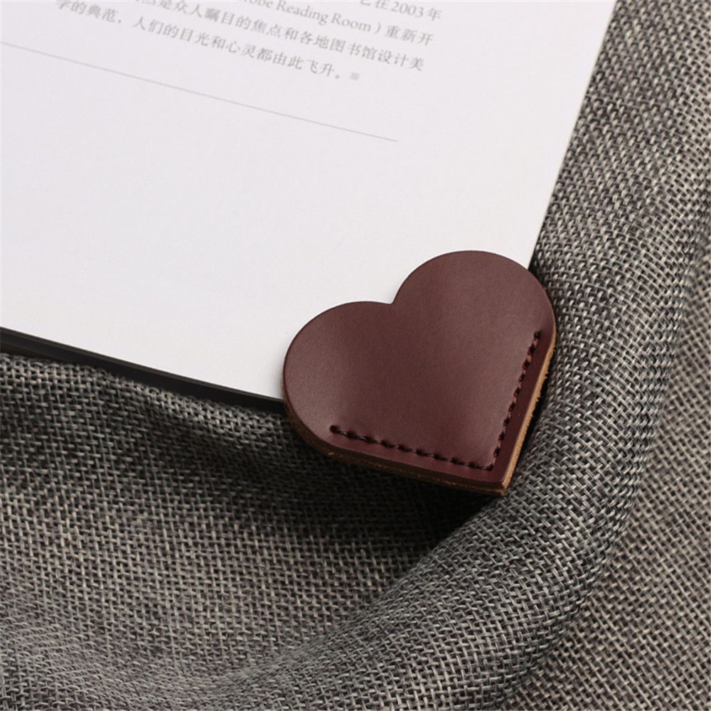 Leather Heart Corner Bookmarks (Set of 2) by HitMyNeed