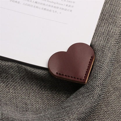 Leather Heart Corner Bookmarks (Set of 2) by HitMyNeed