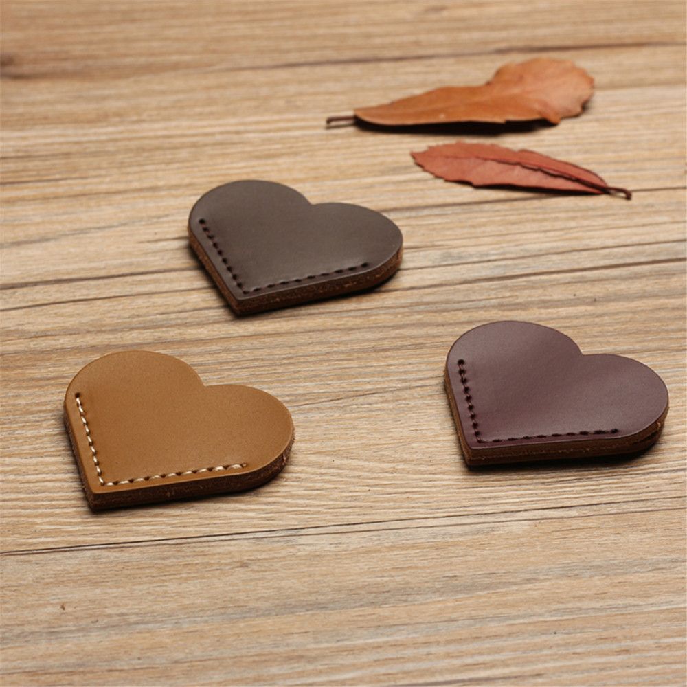 Leather Heart Corner Bookmarks (Set of 2) by HitMyNeed