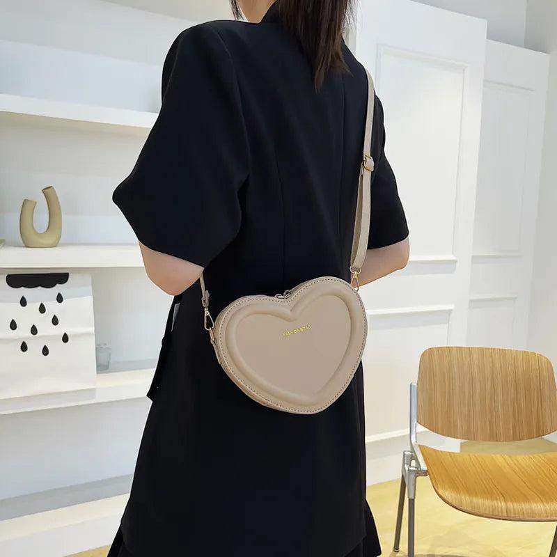 Leather Heart Shaped Sling Bag for Women by HitMyNeed
