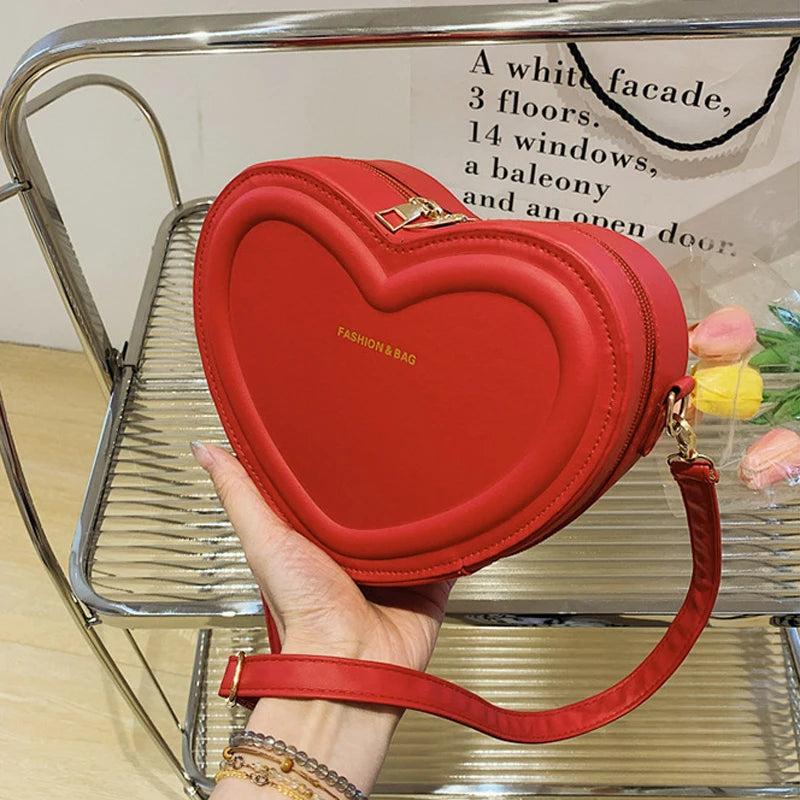 Leather Heart Shaped Sling Bag for Women by HitMyNeed