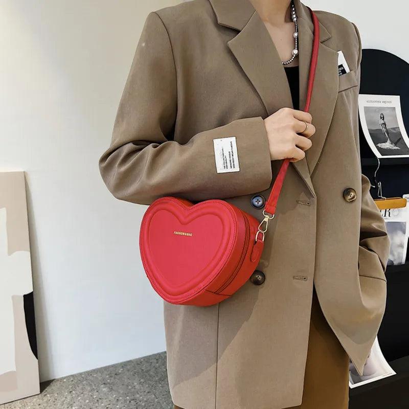 Leather Heart Shaped Sling Bag for Women by HitMyNeed