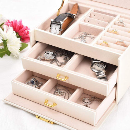 Leather Jewelry Case with Lock and Mirror by HitMyNeed
