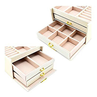 Leather Jewelry Case with Lock and Mirror by HitMyNeed