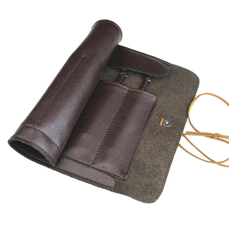 Leather Knife Roll Up Bag for 5 Kitchen Knives by HitMyNeed