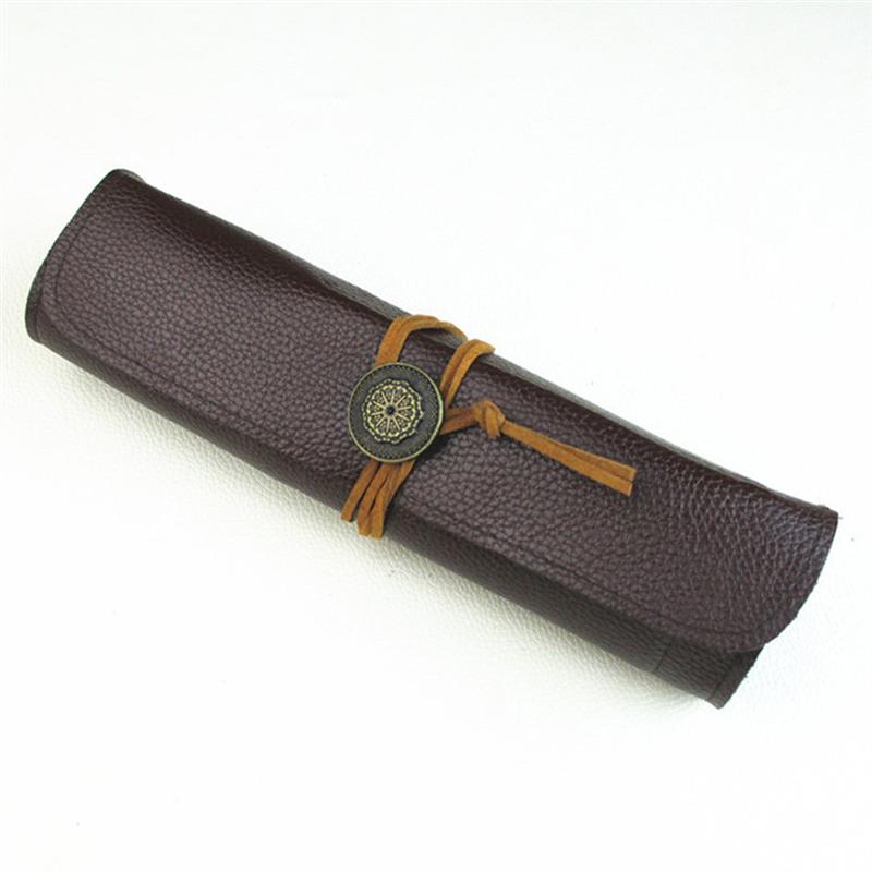 Leather Knife Roll Up Bag for 5 Kitchen Knives by HitMyNeed