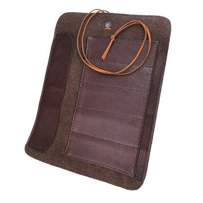 Leather Knife Roll Up Bag for 5 Kitchen Knives by HitMyNeed