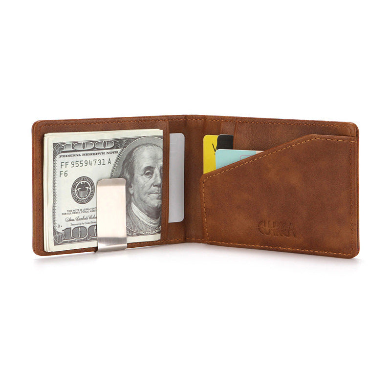 Leather Money Clip Wallet for Men, Slim Card Holder by HitMyNeed