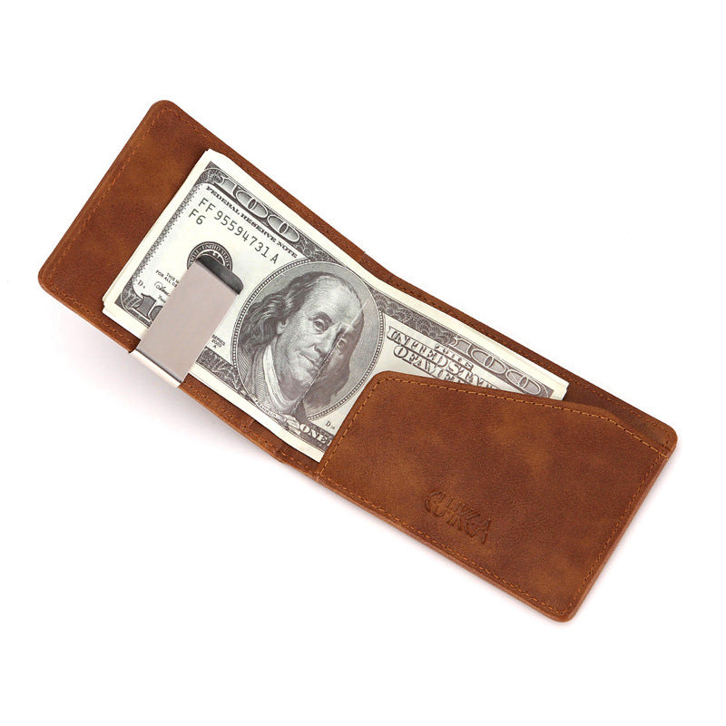 Leather Money Clip Wallet for Men, Slim Card Holder by HitMyNeed