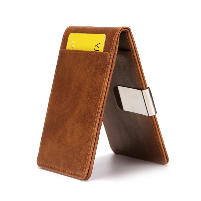 Leather Money Clip Wallet for Men, Slim Card Holder by HitMyNeed