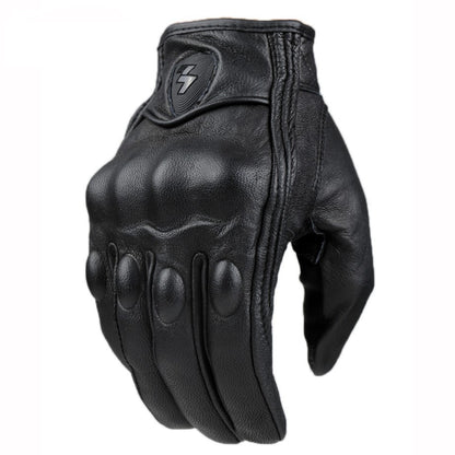 Leather Motorcycle Riding Gloves with Touchscreen Tips by HitMyNeed