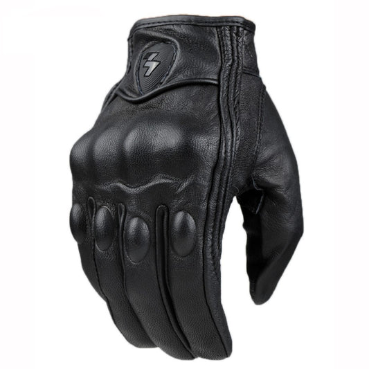 Leather Motorcycle Riding Gloves with Touchscreen Tips by HitMyNeed