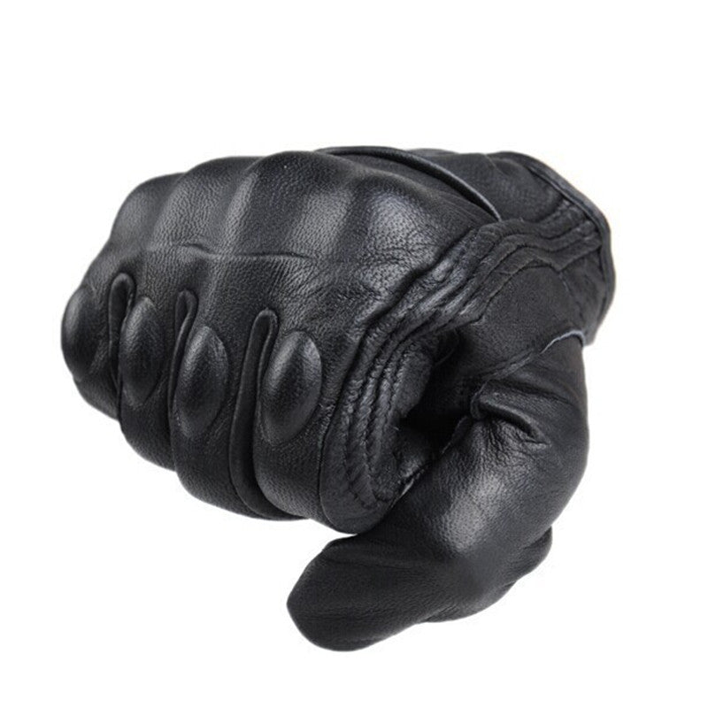 Leather Motorcycle Riding Gloves with Touchscreen Tips by HitMyNeed