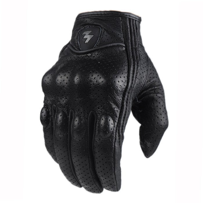 Leather Motorcycle Riding Gloves with Touchscreen Tips by HitMyNeed