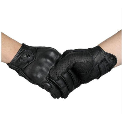 Leather Motorcycle Riding Gloves with Touchscreen Tips by HitMyNeed