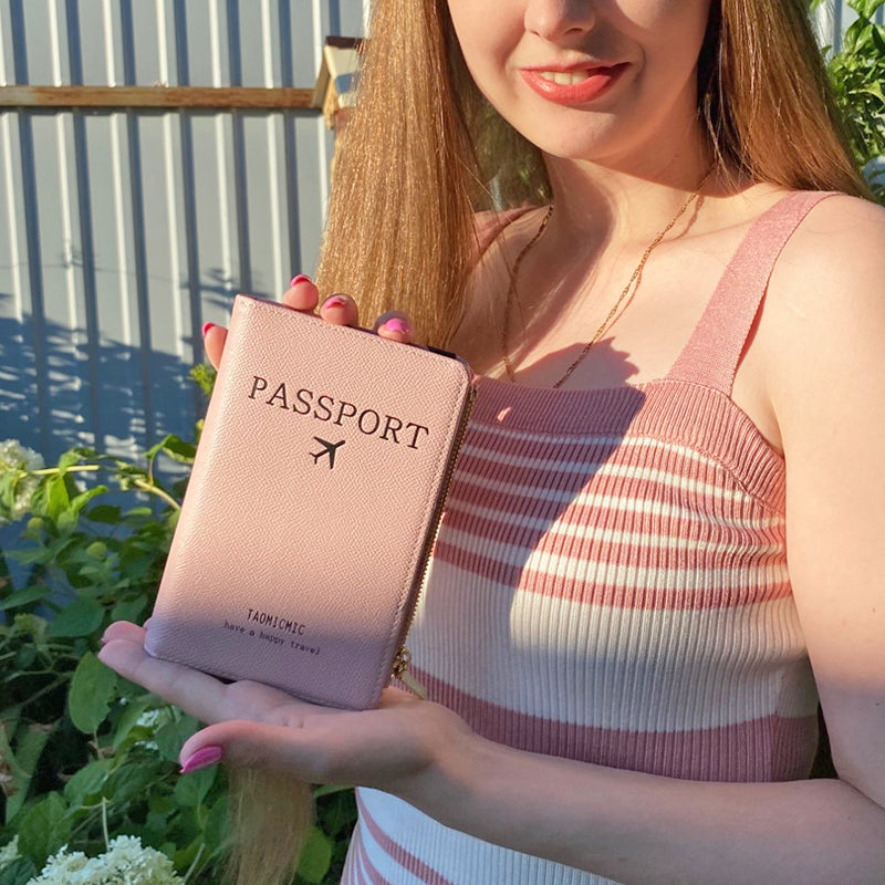 Leather RFID Blocking Passport Holder with Zipper by HitMyNeed
