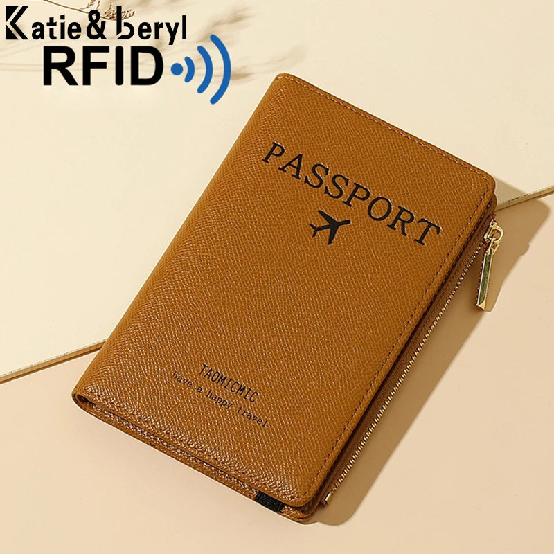 Leather RFID Blocking Passport Holder with Zipper by HitMyNeed