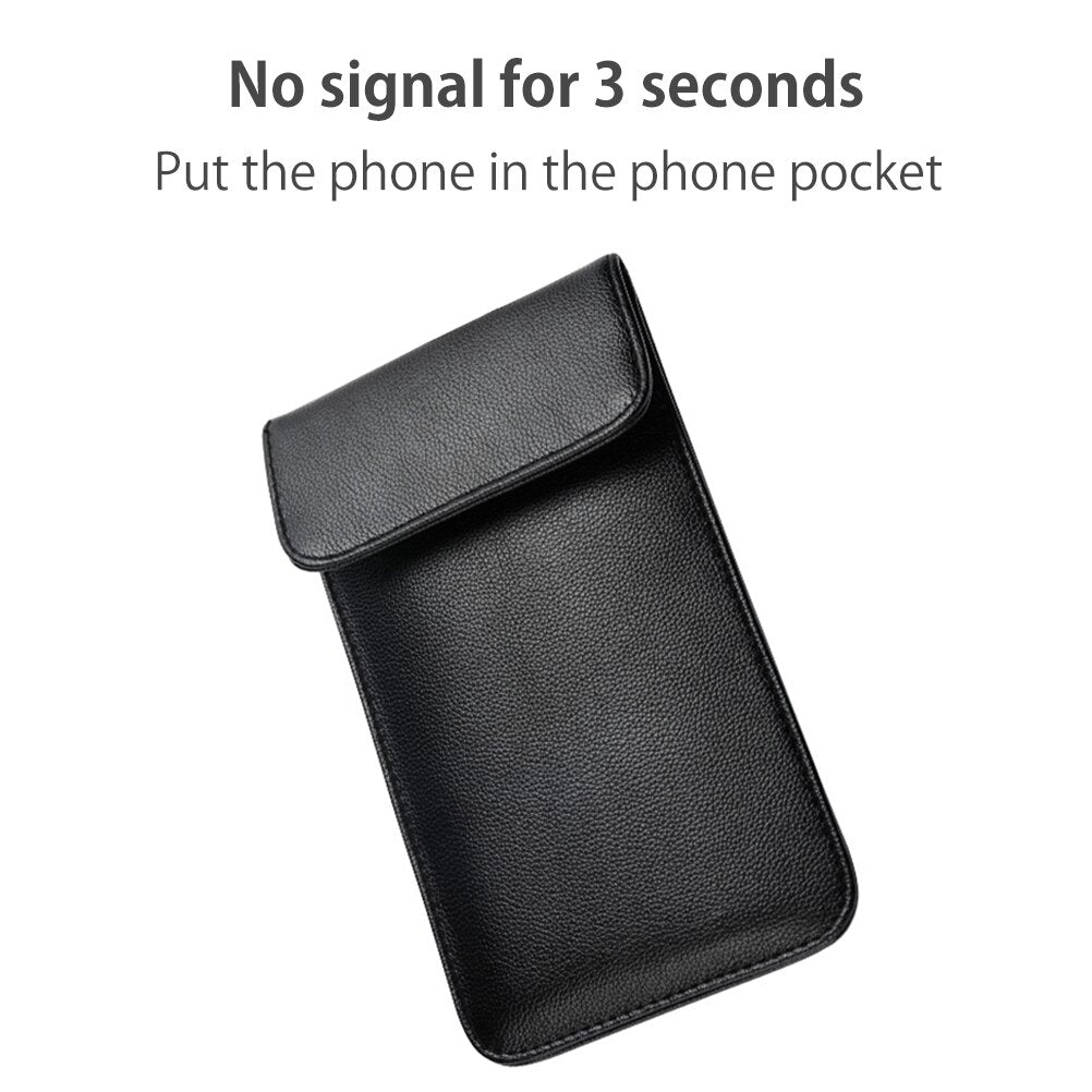 Leather RFID & Signal Blocking Pouch by HitMyNeed