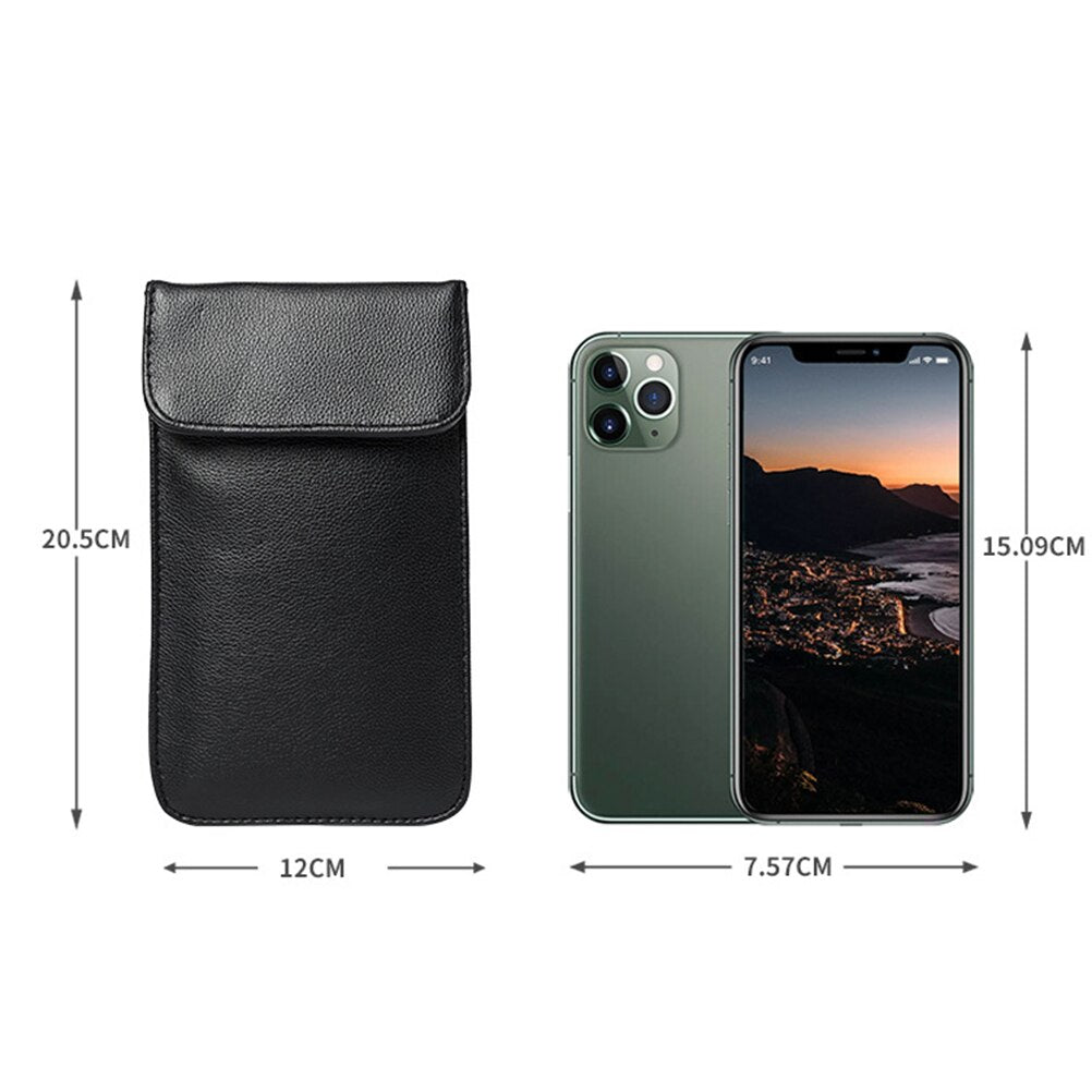 Leather RFID & Signal Blocking Pouch by HitMyNeed