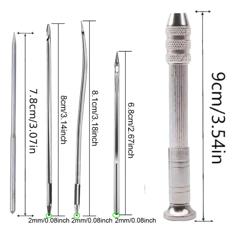 Leather Sewing Awl Kit with 4 Interchangeable Needles by HitMyNeed