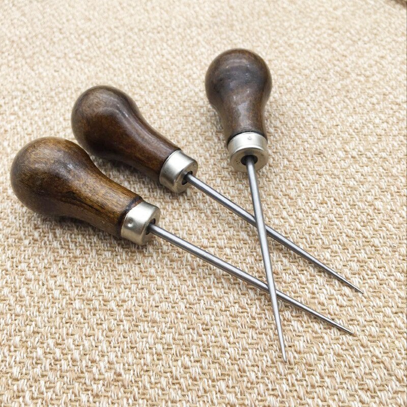 Leather Stitching Awl with Wooden Handle by HitMyNeed