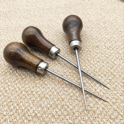 Leather Stitching Awl with Wooden Handle by HitMyNeed