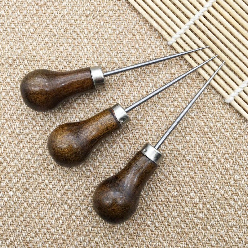 Leather Stitching Awl with Wooden Handle by HitMyNeed