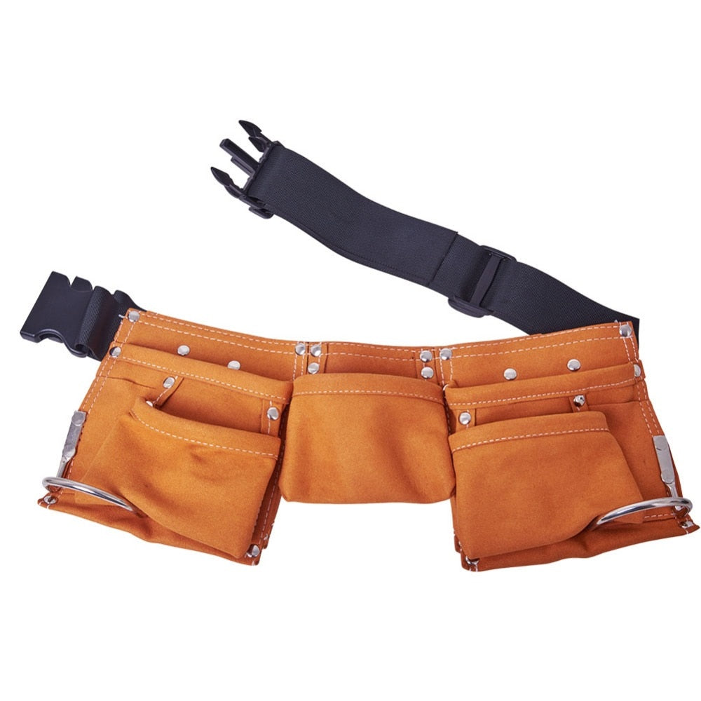 Leather Tool Belt with Multi Pockets and Hammer Hooks by HitMyNeed
