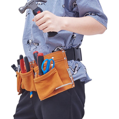 Leather Tool Belt with Multi Pockets and Hammer Hooks by HitMyNeed
