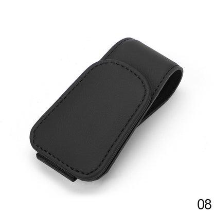 Leather Universal Car Sunglass Holder Clip black by HitMyNeed
