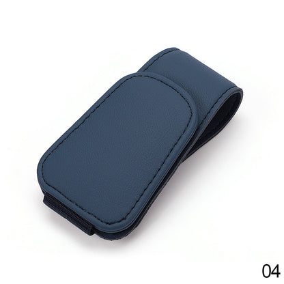 Leather Universal Car Sunglass Holder Clip blue by HitMyNeed