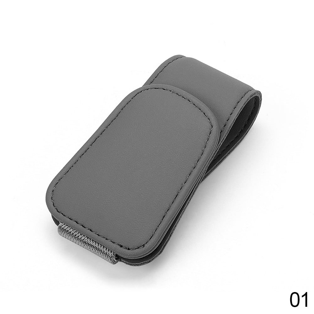 Leather Universal Car Sunglass Holder Clip gray by HitMyNeed