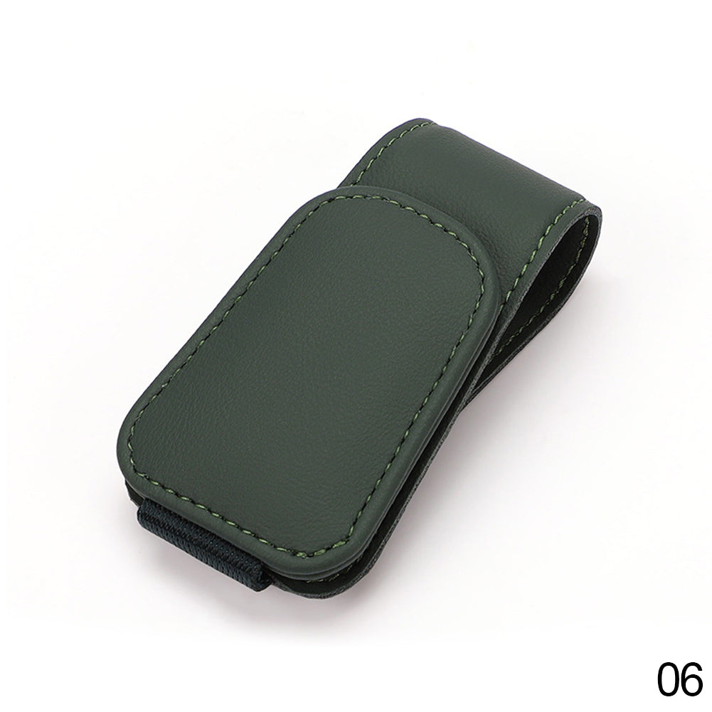 Leather Universal Car Sunglass Holder Clip green by HitMyNeed