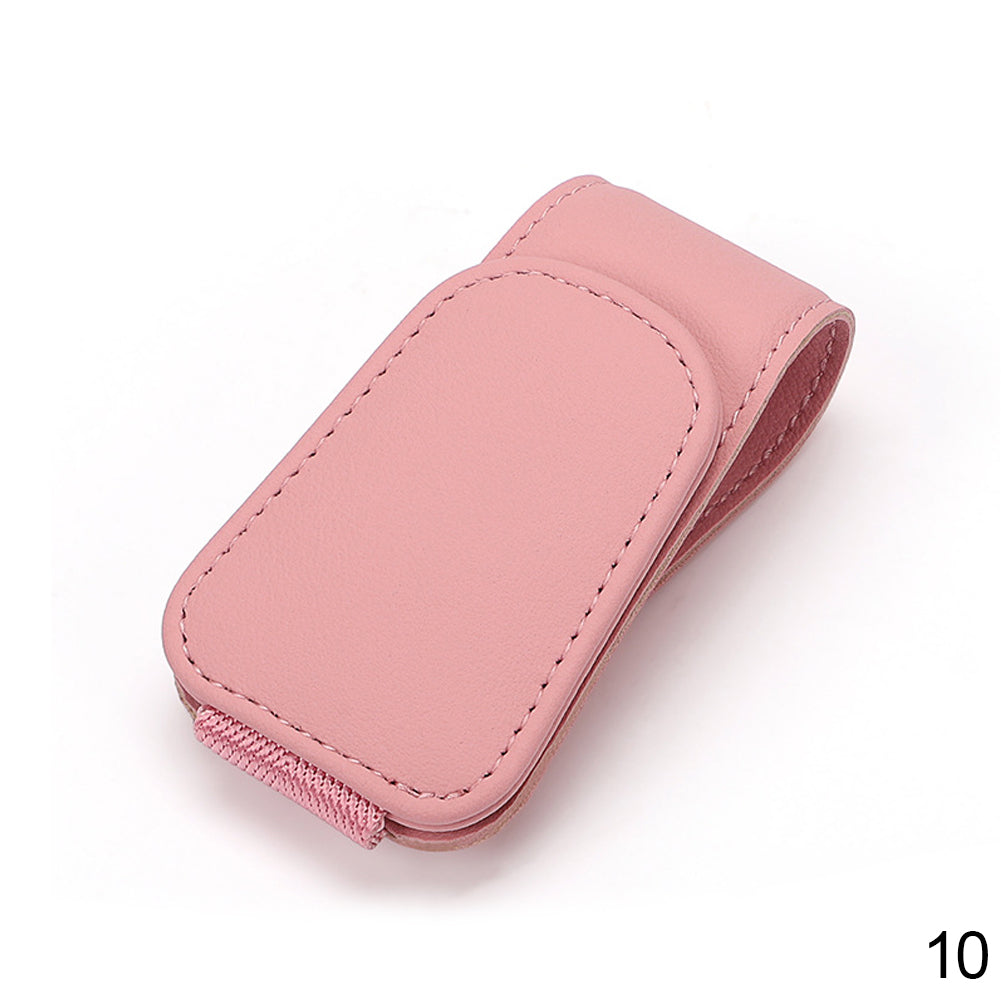 Leather Universal Car Sunglass Holder Clip pink by HitMyNeed