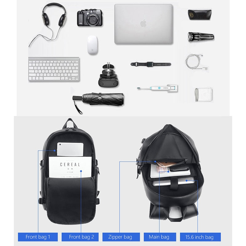 Leather Waterproof Daypack Travel Backpack by HitMyNeed