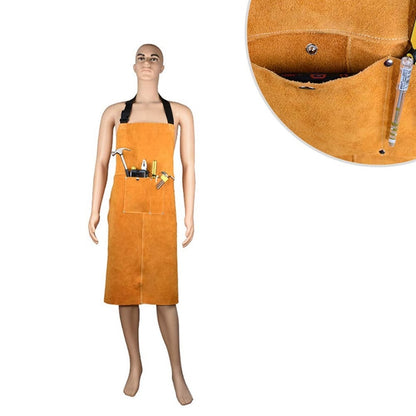 Leather Welding Apron with Pocket and Adjustable Straps by HitMyNeed