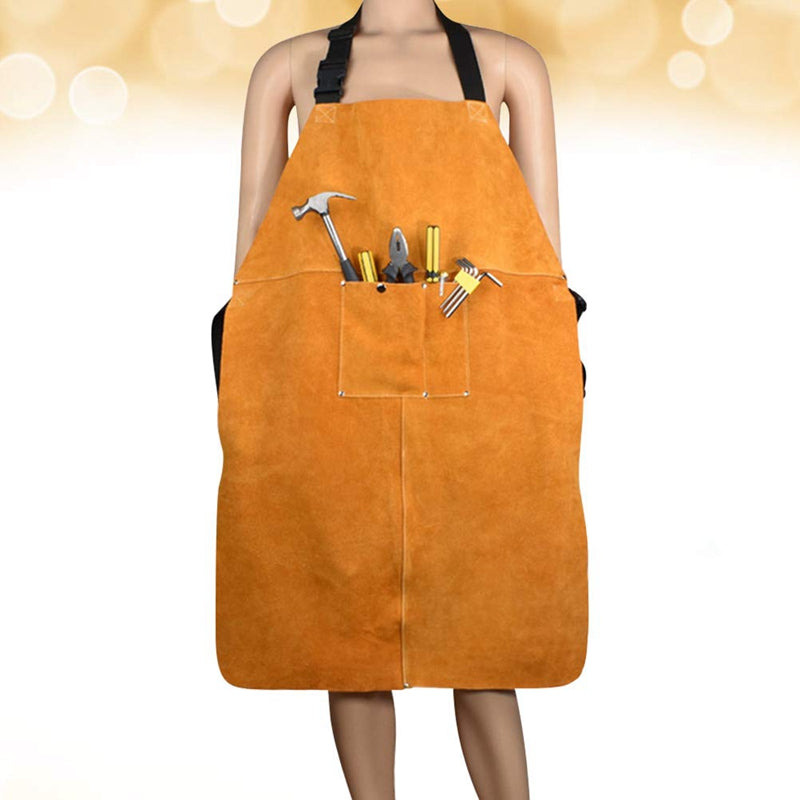 Leather Welding Apron with Pocket and Adjustable Straps by HitMyNeed