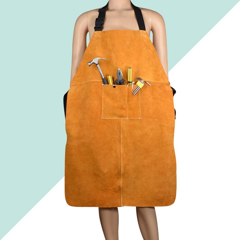 Leather Welding Apron with Pocket and Adjustable Straps by HitMyNeed