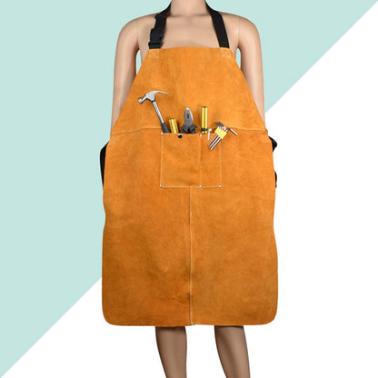 Leather Welding Apron with Pocket and Adjustable Straps by HitMyNeed