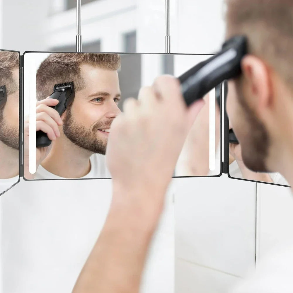 LED 3-Way Self Haircut Mirror with 360° View by HitMyNeed