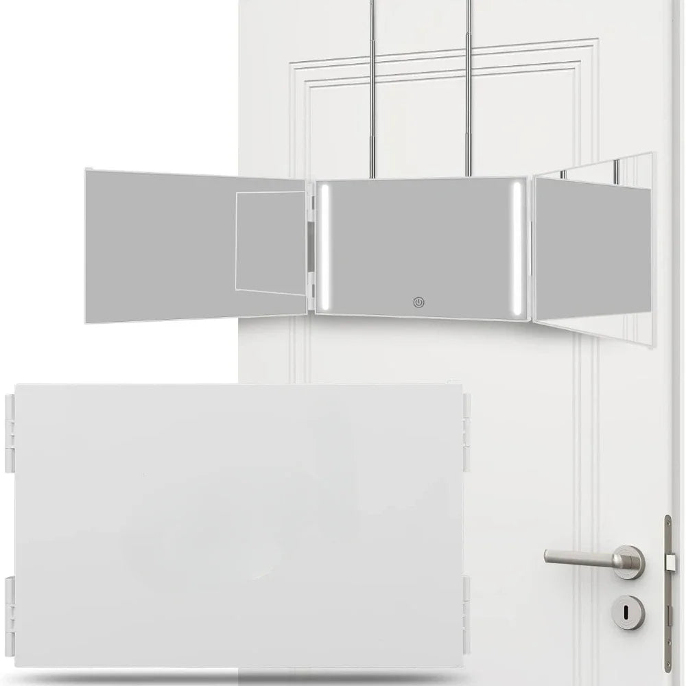 LED 3-Way Self Haircut Mirror with 360° View white-with-led by HitMyNeed